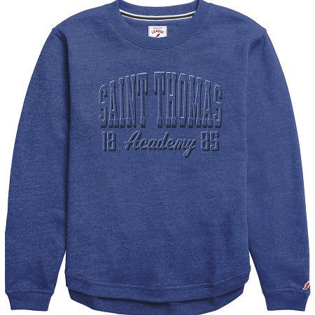 LEAGUE LADIES EMB FLEECE CREW ROYAL