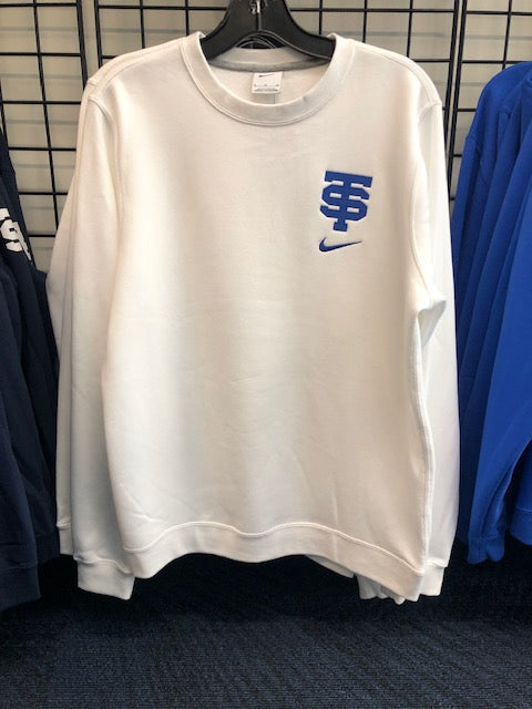 NIKE CLUB FLEECE WHITE EMB LOGO