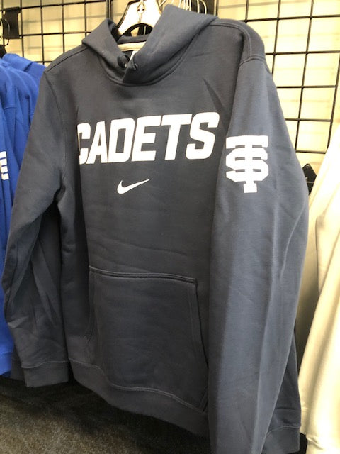 NIKE NAVY FLEECE HOODIE W ARM LOGO