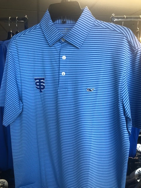 VV BRADLEY STRIPE SANKATY POLO MAUI BLUE